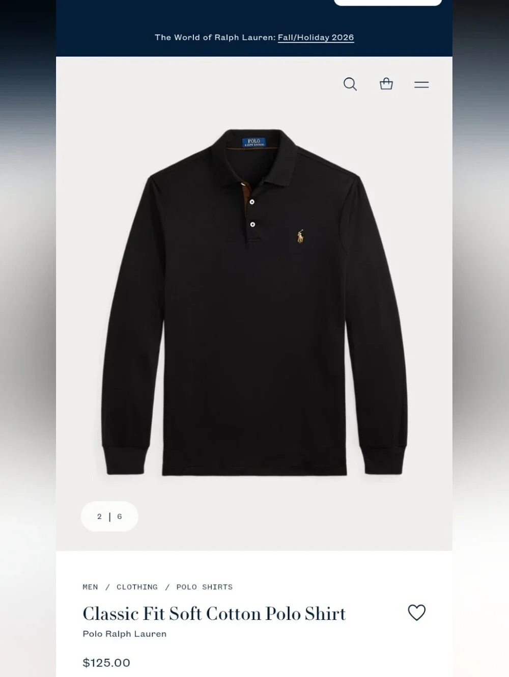 Polo Ralph Lauren Classic Fit Long Sleeve Polo Shirt